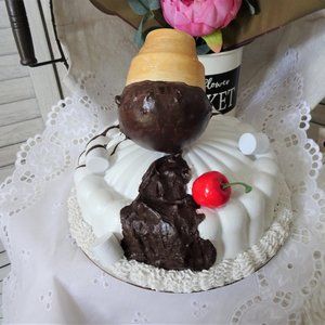 Fake Bake Spilled Ice Cream Cone Cake Handmade